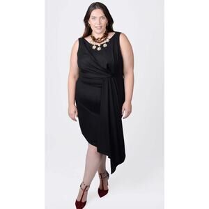 MAYES NYC Sleeveless Draped Black Dress Size 18‎ Sustainable Ethical